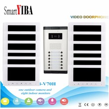SmartYIBA New 7" Color Video Intercom Door Phone System 12/10/8/6/4 White Screens 1 Doorbell Camera for 12 House In Stock 2024 - buy cheap
