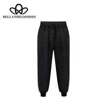 Bella Philosophy 2018 Autumn High Waist Velvet Trousers Female Trouser Pants Loose Big Size Haren Pants Running Autumn Trousers 2024 - buy cheap