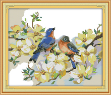 singing birds and fragrant flowers (2) cross stitch kit 14ct 11ct pre stamped canvas embroidery DIY handmade needlework 2024 - buy cheap