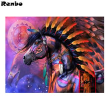 5d diy Diamond Painting Indian Horse Feather Full Square Rhinestone Embroidery Diamond Mosaic Kit Cross Stitch Home Decor 2024 - buy cheap