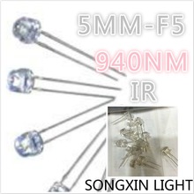 XIASONGXIN светильник 100pcs IR светодиодный 5mm 940nm F5 LED lamo, светодиодный MM светодиоды, DIP-2 2024 - купить недорого