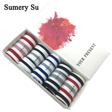 Calcetines tobilleros de algodón para mujer, medias cortas de estilo japonés, diseño de marca a rayas, 5 par/lote 2024 - compra barato