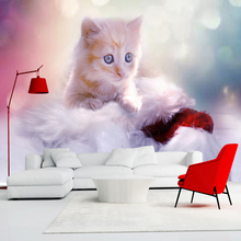 Custom Any Size 3D Wall Mural Wallpaper Cute Cat Children Room Bedroom Photo Background Wall Decoration Non-woven Wall Covering 2024 - buy cheap