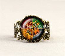 Adjustable Ring wholesale 1pcs/lot Hogwarts ring Hogwarts crest vintage rings jewelry steampunk mens womens antique new year hot 2024 - buy cheap
