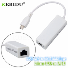 Kebidu-Adaptador de tarjeta de red Ethernet LAN, Micro USB a RJ45, 100Mbps, para tableta, PC, portátil, para Android, venta al por mayor 2024 - compra barato