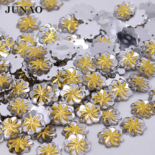 JUNAO 15 мм прозрачные кристаллы Пришивные пуговицы Стразы Цветы Акриловые стразы драгоценные камни кристалл камни для платья ремесла 2024 - купить недорого