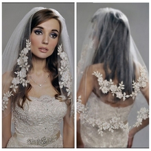 Vintage White ivory Lace Bridal Veil Short Two Layers Veil Bridal Wedding Hair Accessories With Comb New Design 2021 Gorgeous 2024 - buy cheap