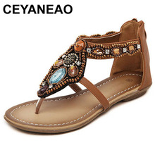CEYANEAO Free Shipping 2019 Bohemian Sandals Flat With Sandals Female Flat Student Sandals Female Summer Women Shoes E1786 2024 - buy cheap