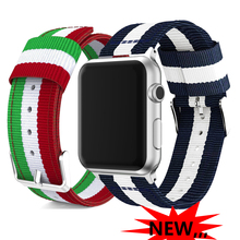 Ремешок Nato для Apple Watch band 5, 4, 42, 44 мм, iwatch band 3, 38 мм, 40 мм, тканый тканевый наручный браслет correa, аксессуары для apple watch 2024 - купить недорого