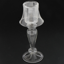 Candelabro Vintage con forma de lámpara de mesa, candelabro de vidrio para luz de té, soporte de vela transparente para decoración del hogar, centro de mesa de boda 2024 - compra barato