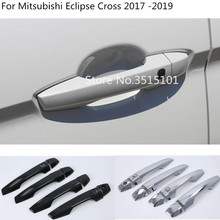 Защитная ручка для кузова автомобиля, рамка, обшивка лампы, ABS хромированный/углеродное волокно, дверная ручка, 8 шт. для Mitsubishi Eclipse Cross 2017 2018 2019 2024 - купить недорого