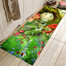 Alfombras 3D con estampado con bosque verde para sala de estar, alfombras de dormitorio, mesa de café, cocina y baño, esteras antideslizantes para pasillo, novedad 2024 - compra barato