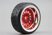 4pcs RC Hard Pattern Drift  Tires Tyre Wheel Rim Y12CR  3/6/9mm offset (Chrome+Painting Red) fits for 1:10 Drift Car 2024 - buy cheap