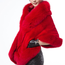 Brieuces new  Winter lady warmth new Imitation fox furs coat cloak imitation mink fur women fur shawl 2024 - buy cheap