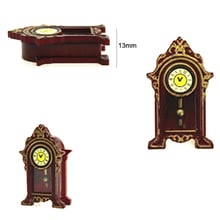 1/12  Mini Wooden Pendulum Clock Simulation Furniture Model Toys for Doll House Decoration Dollhouse Miniature Accessories 2024 - buy cheap
