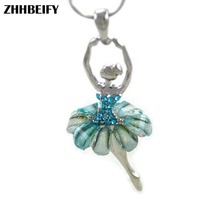 Drop shipping Dancing Ballerina Necklace Crystal Dancer Dance Pendant Charm Designer Fashion Jewelry 2024 - buy cheap
