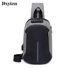 2020 Fashion Trend USB Charging Crossbody Bags Men Easy Matching And High Quality  Theftproof Magnetic Button Open Leather Bag 2024 - buy cheap