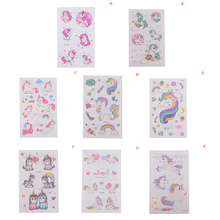 Unicorn New Tattoo Sticker Unicorn Horse Temporary Tattoo Sticker Girls party Favor Cartoon Cute Kids Children Animal 2024 - buy cheap