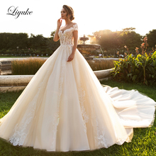 Liyuke-vestido de casamento elegante com decote em tule, pérolas e pérolas, rendas 2024 - compre barato