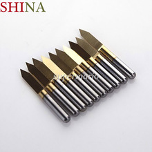 10pcs/lot 3.175mm PCB Engraving Bits Titanium Coated Milling Cutters CNC 60 Degree End Mill Carbide CNC Router Tools 2024 - buy cheap