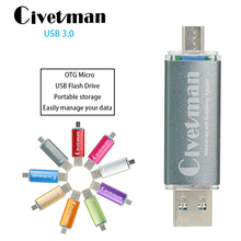 Civetman USB 3.0 Flash Drive Metal OTG For Android Phone High Speed USB Flash Drive 16GB 32GB 64GB 128GB Pen Drive Memory Stick 2024 - buy cheap