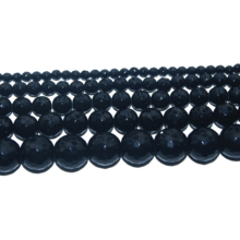 Faceted Natural Stone Black Agates Stone Loose Beads 4 6 8 10 12 MM Pick Size For Jewelry Making DIY Bracelet Necklace Material 2024 - buy cheap