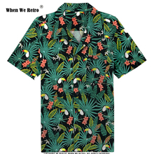 When We Retro 2021 New Toucan Floral Print Men Shirt ST124 Short Sleeve Palm Springs Cocktail Button Up Shirts camiseta hombre 2024 - buy cheap