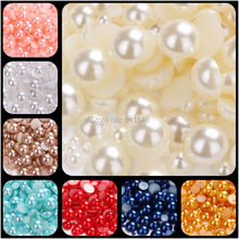 Free shipping 1000pcs mixed 2 3 4 5 6 8 10mm Resin ABS imitation pearls half round flatback pearl jewelry beads DIY decoration 2024 - купить недорого