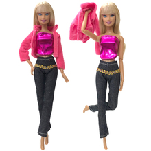 Conjunto de ropa y pantalones de estilo informal hechos a mano para niñas Barbie, regalo de cumpleaños, 010C 2024 - compra barato