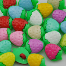 100pcs Strawberry Plastic Button backhole craft/sewing cute buttons lots mix PT65 2024 - buy cheap