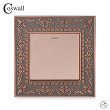 Coswall Red Bronze Retro Zinc Alloy Metal Panel 1 Gang 2 Way Pass Through On / Off Rocker Wall Light Switch Switched 2024 - buy cheap