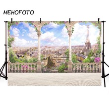 MEHOFOTO цветочный фон для фотографии Свадебная Эйфелева башня Солнечный фон украшения для фотостудии Весенняя фотобудка 2024 - купить недорого