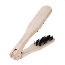 Wooden Hairdressing Comb Double Brushes V Type Straight Hair Brush Anti-static Hair Straightener Tool Hairbrushes 2024 - buy cheap