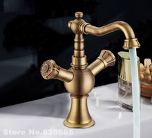 Luxury Antique Double Handle Faucet Bathroom Lavatory Basin Vessel Sink Mixer Tap Hot And Cold Water Brass Valve Accessories 2024 - buy cheap