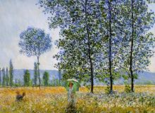 Paisaje pintura al óleo efecto luz del sol popals de la decoración de la habitación de Claude Monet pintado a mano de alta calidad 2024 - compra barato