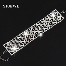 YFJEWE свадебные браслеты и браслеты с серебряным покрытием горный хрусталь цепь роскошный австрийский кристалл браслет для женщин классические ювелирные изделия B055 2024 - купить недорого