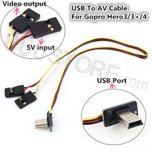 FPV Mini Gopro Hero3 Hero4 USB TO AV Video Output 5V DC power BEC input Realtime Conversion Cable plug Gopro AV Cable 2024 - buy cheap