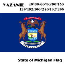 YAZANIE 60*90cm/120*180cm/160*240cm/192*288cm Large Michigan State Custom Flag American USA Polyester Hanging Flags Decoration 2024 - buy cheap