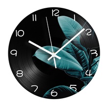 Leaves Digital Wall Clock Modern Design Silent Mechanism Decorative Vinyl CD Record Clock Plant Vintage Wall Watch 2024 - buy cheap