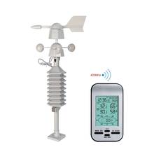 Wireless Anemometer Dual Mount Wind Sensor LCD Weather Station Clock Wind Speed Direction Chill Home Temperature Humidity Meter 2024 - buy cheap