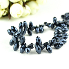 High Quality 198PCS/LOT Black Plated 6*12mm Crystal Glass Teardrop Beads Plating Drops Beads For Jewelry DIY Accessories 2024 - buy cheap