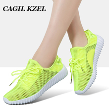 CAGILKZEL New 2019 Sneakers Women Summer Style Breathable Mesh Casual Shoes Woman Lace-up Basket Female Loafers Shoes for Women 2024 - buy cheap