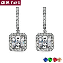 ZHOUYANG Drop Earring For Women Classic Design Silver Color Cubic Zirconia Wedding Party Fashion Jewelry Gift  ZYE837 2024 - buy cheap