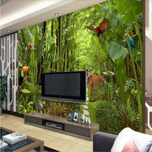 Papel tapiz personalizado, decoración de pared de selva tropical, material impermeable de alta calidad 2024 - compra barato