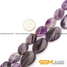 13x18mm & 18x25mm Flat Olivary Oval Twist Amethysts Beads Genuine Amethysts DIY Beads Loose Beads For Jewelry Making Strand 15" 2024 - buy cheap