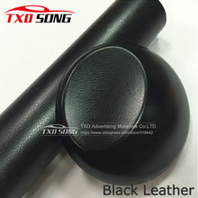 Premium quality Black leather vinyl film Black leather pattern pvc film for car interior decoration with air free bubbles 2024 - buy cheap