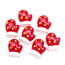 Lf 20 peças luvas de natal de resina decoração com costas planas decoração de cabochão enfeites para álbum de recortes kawaii acessórios bonitos faça você mesmo 2024 - compre barato