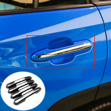 Adesivo de fibra de carbono para porta de carro toyota rav4 2019, 4 peças, protetor, decoração, acabamento 2024 - compre barato