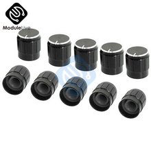 10Pcs Switch Caps Volume Control Rotary Knobs Black For 6mm Knurled Shaft Potentiometer 2024 - buy cheap