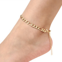 Tornozeleiras ouro praia encantos na moda correntes de ouro anklet chain ajustável tornozelo pulseira tornozeleiras jóias das mulheres de ouro 2024 - compre barato